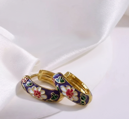 Blumenohrringe Violett