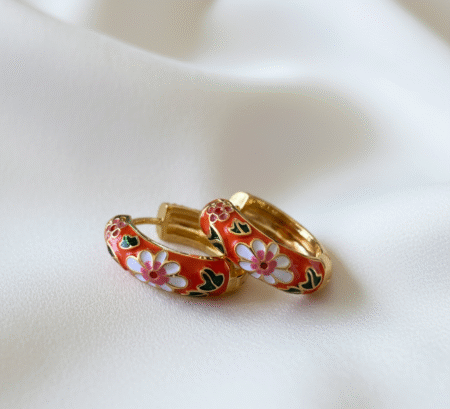 Blumenohrringe Orange