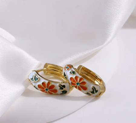 Blumenohrringe Weiß